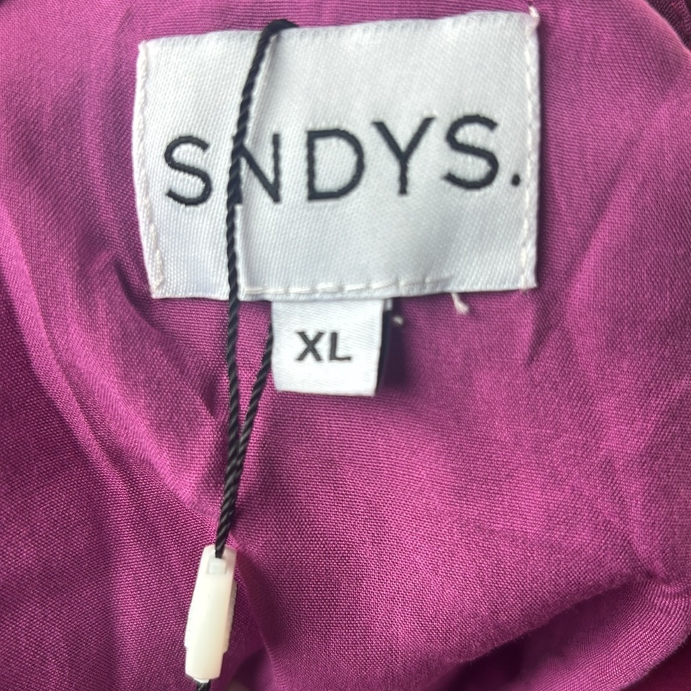 SNDYS X REVOLVE Pluto Jumpsuit Magenta Pink Wide Leg Cutout Size XL NEW - Picture 2 of 7